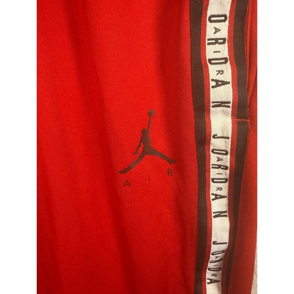 Jordan Mens Jumpman Logo Side Tape Track Pants Red Joggers Medium